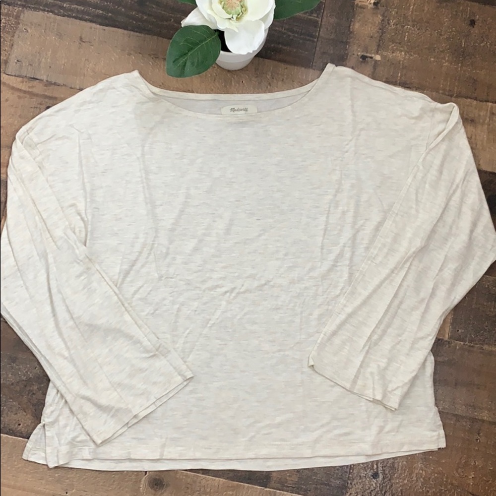 Madewell womens Ivory shirt size Medium 3/4 sleeve
